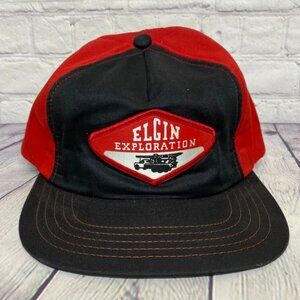 Vintage Oilfield Hat Cap Snapback ELGIN Exploration Oil Patch - FOAM DEGRADED